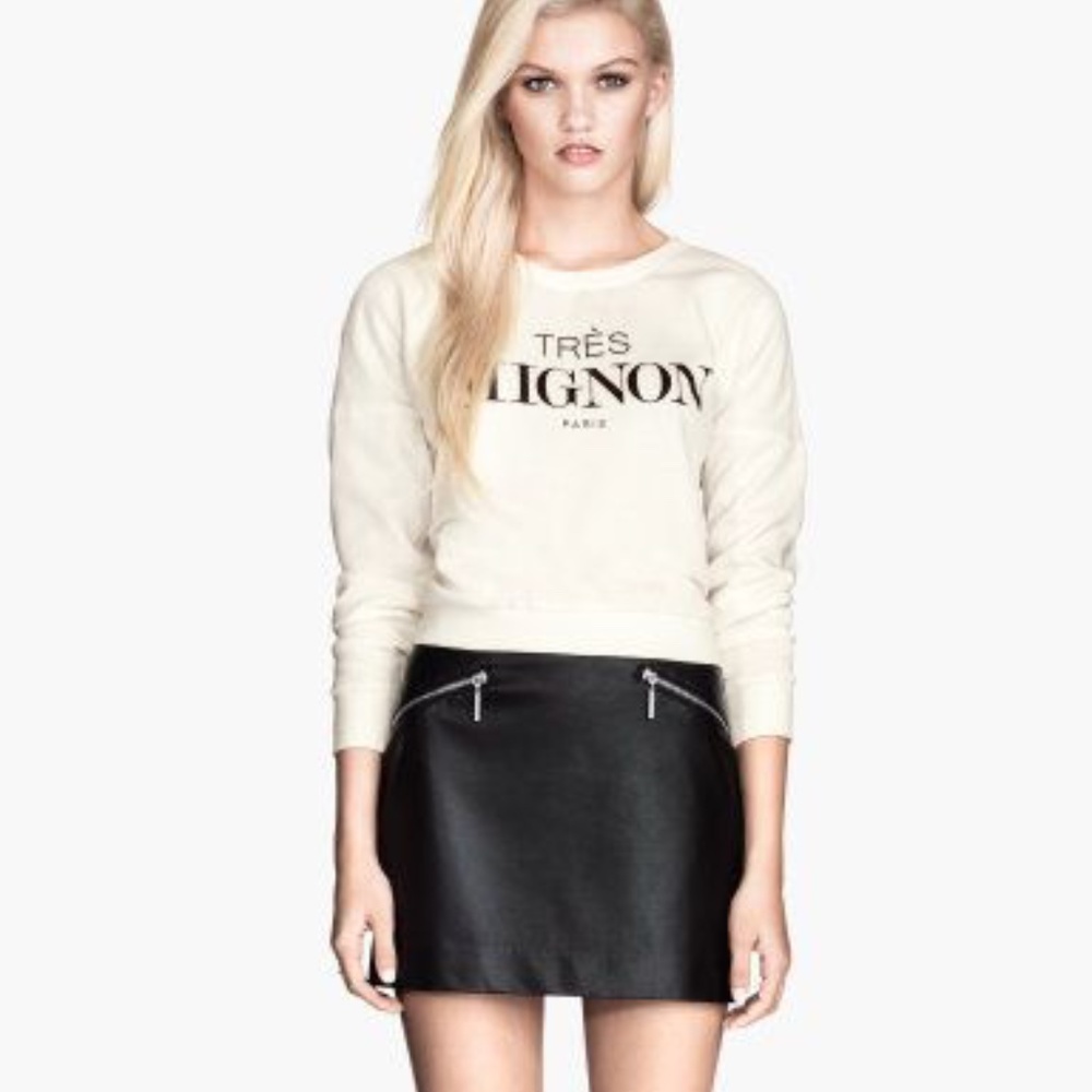 H&M Faux Leather Mini w/ Zippers | S 8 (Fit 2-4)